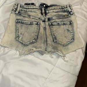 KanCan Blue Jean Shorts with Distressed Acid-Washed Style